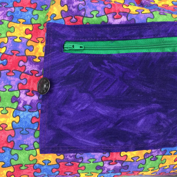 Eco Friendly FoldUp Market Bag-Puzzle Pieces - Image 4
